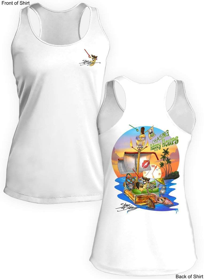 Chasing Happy Hours- Ladies Racerback Tank-100% Polyester